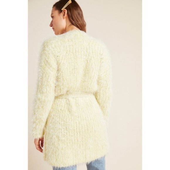 Anthropologie Larkin Shimmer Tie Waist Cardigan S - Picture 4 of 11